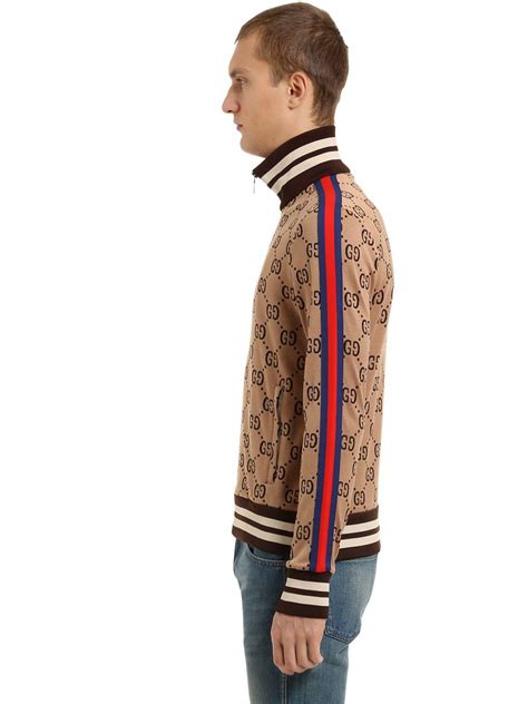 gucci track jacket brown|farfetch Gucci jacket.